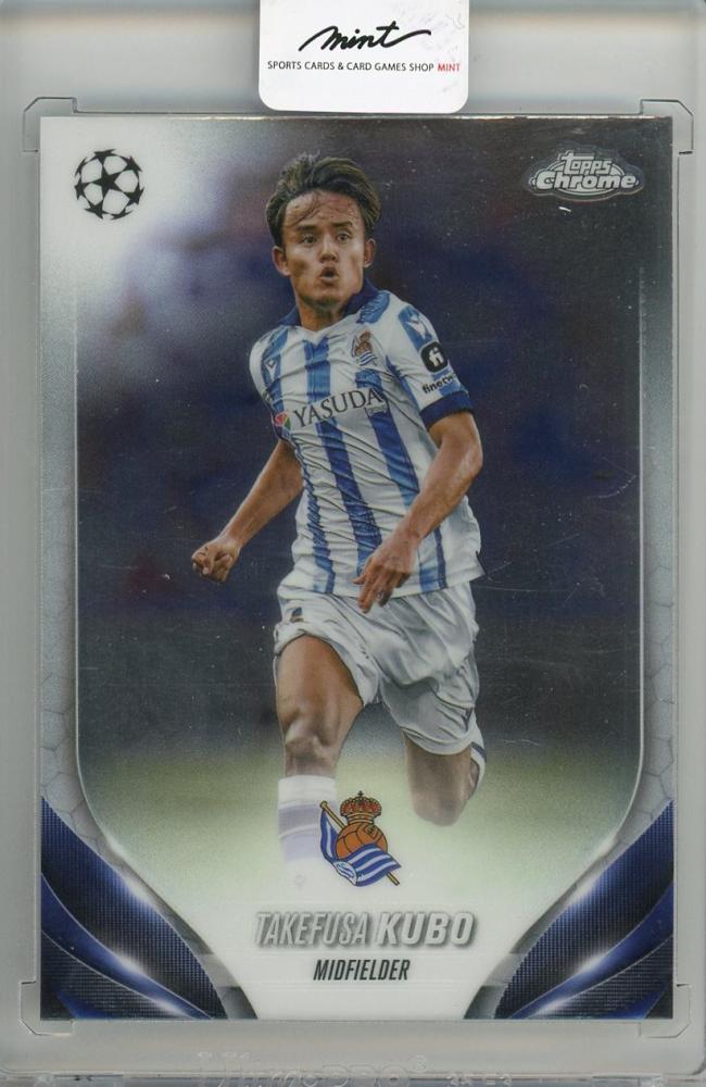 2024 TOPPS Chrome UEFA Champions League trading card featuring Takefusa Kubo #45 Real Sociedad