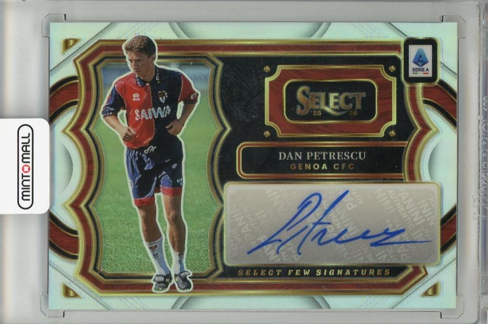 2025-26 PANINI SELECTSERIE A Dan Petrescu auto trading card for Genoa CFC with serial number SF-DP
