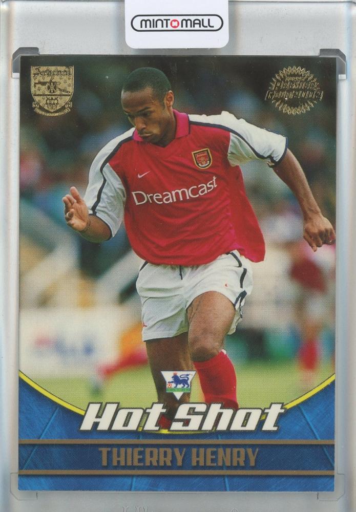 2001-02 Topps Premier Gold trading card of Thierry Henry #A3 in Arsenal kit