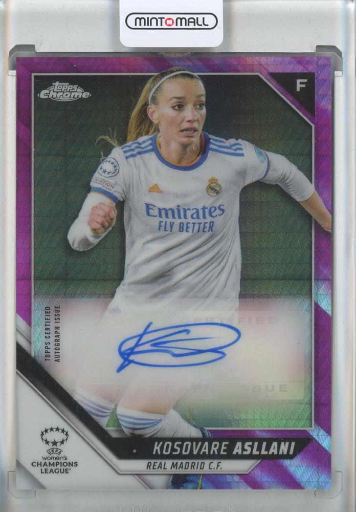 2021-22 Topps Chrome UEFA Women trading card in used condition with minor handling signs