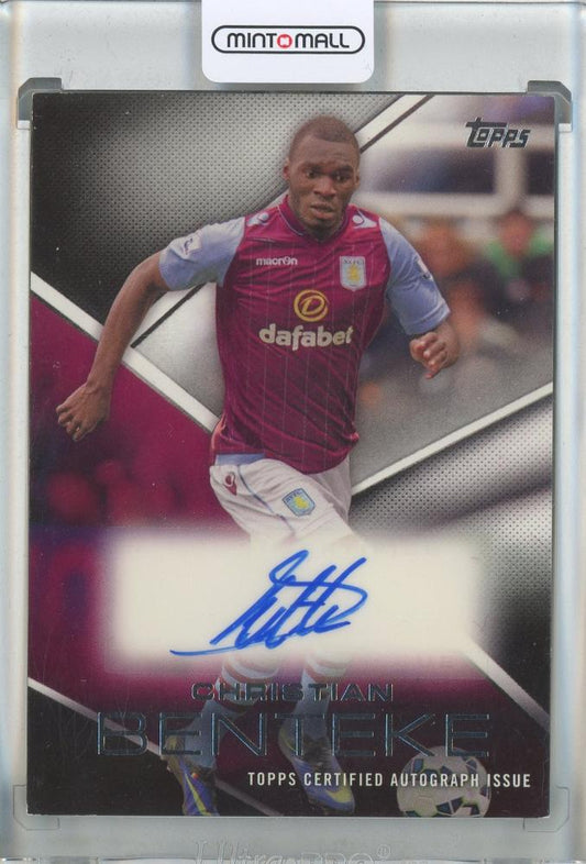 2014-15 Topps English Premier League Gold Christian Benteke Premier Autographs card from Aston Villa #PACB