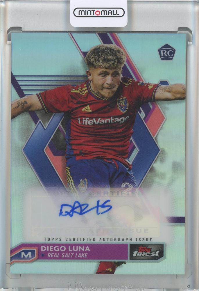 2023 Finest MLS Diego Luna Autographed trade card from Real Salt Lake with player signature