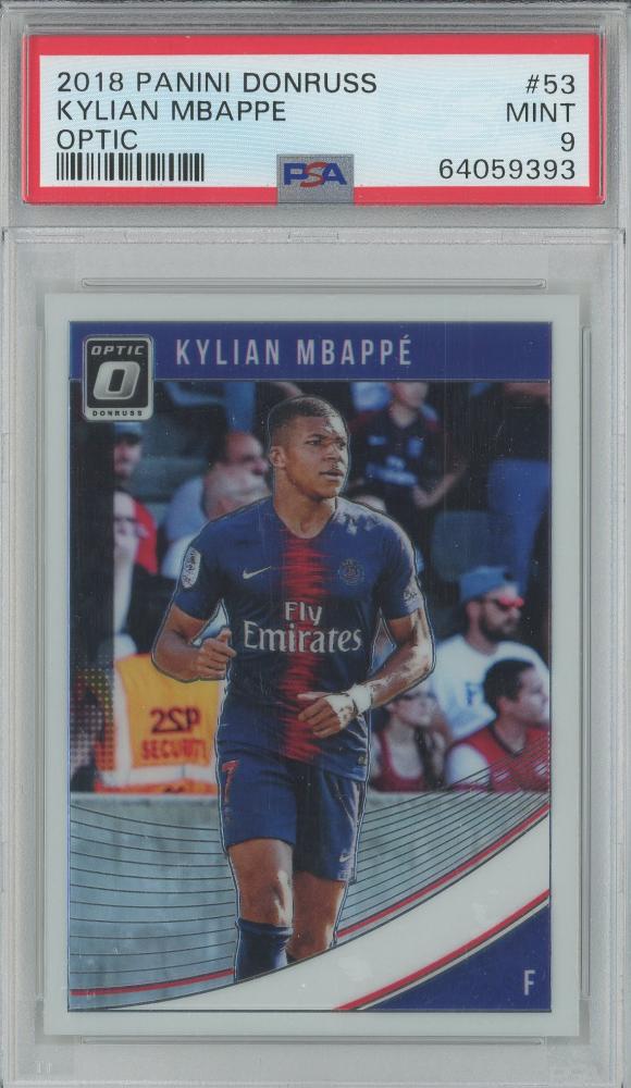 2018-19 Donruss Kylian Mbappe #53 PSA9 card from Paris Saint-Germain graded PSA9