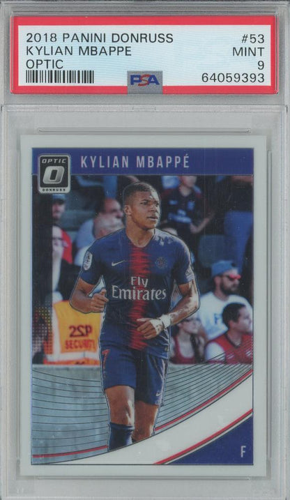 2018-19 Donruss Kylian Mbappe #53 PSA9 card from Paris Saint-Germain graded PSA9