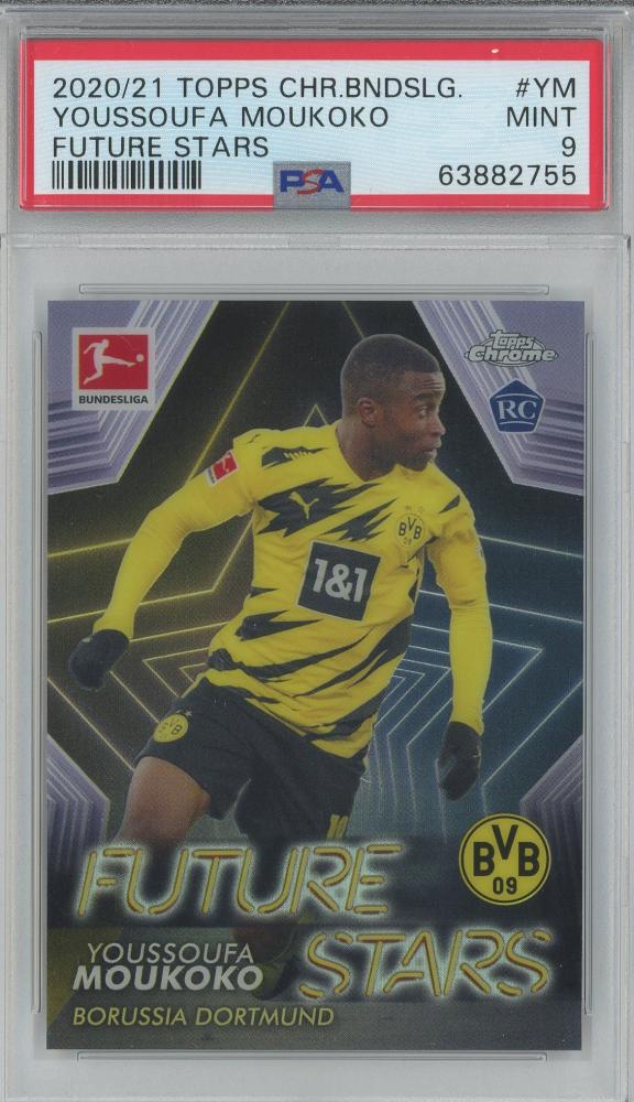 2020-21 Topps Chrome Bundesliga Youssoufa Moukoko Future Stars #YMPSA9 Borussia Dortmund trading card