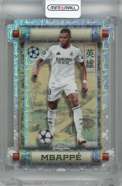2024-25 Topps UEFA Japan Edition Kylian Mbappe Heroes Chrome Mojo Die-Cut trading card from Real Madrid C.F.