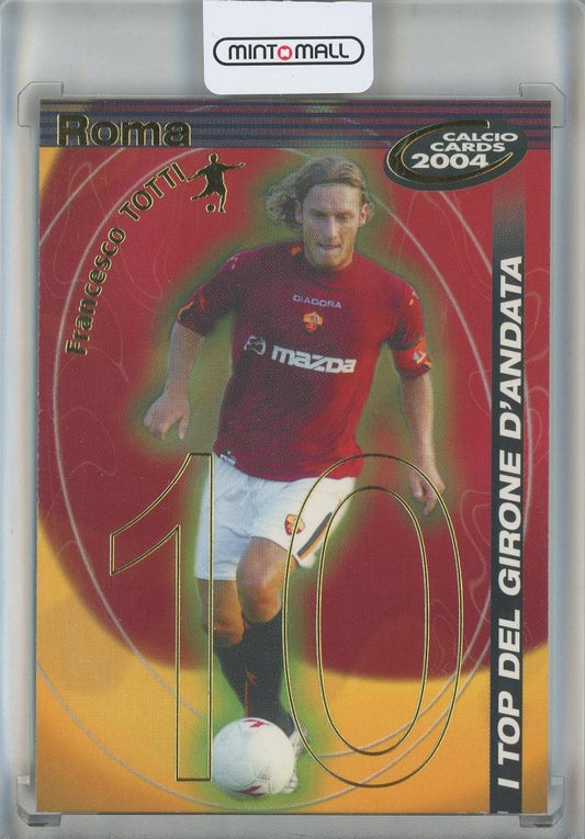 2004 Panini Calcio Francesco Totti AS Roma trading card with white flake missing
