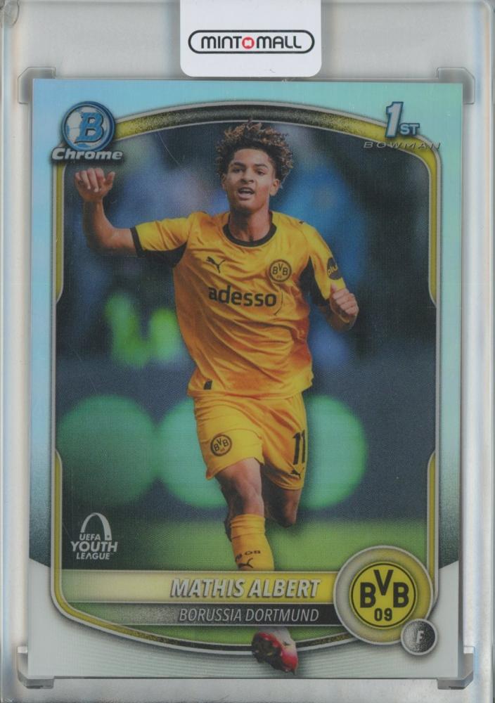 2025-26 Topps Chrome UEFA Club Competitions Mathis Albert 1st Bowman Refractor trading card Borussia Dortmund