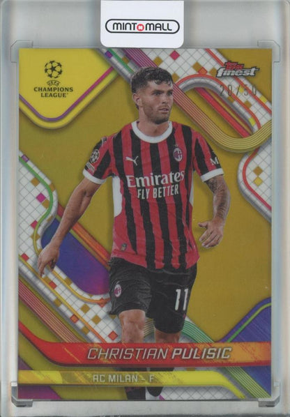 2024-25 Finest UEFA Club Competitions Christian Pulisic Gold Refractors card #7620/50 AC Milan