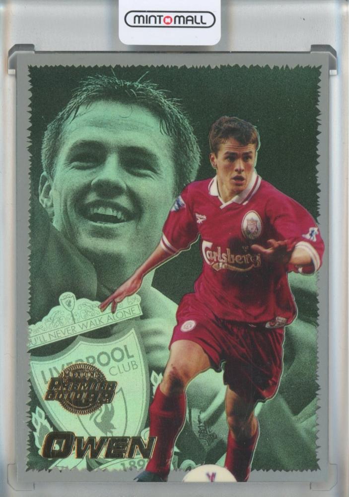 1998-99 Merlin Premier Gold Michael Owen Rainbow Foil trading card #B10 Liverpool FC