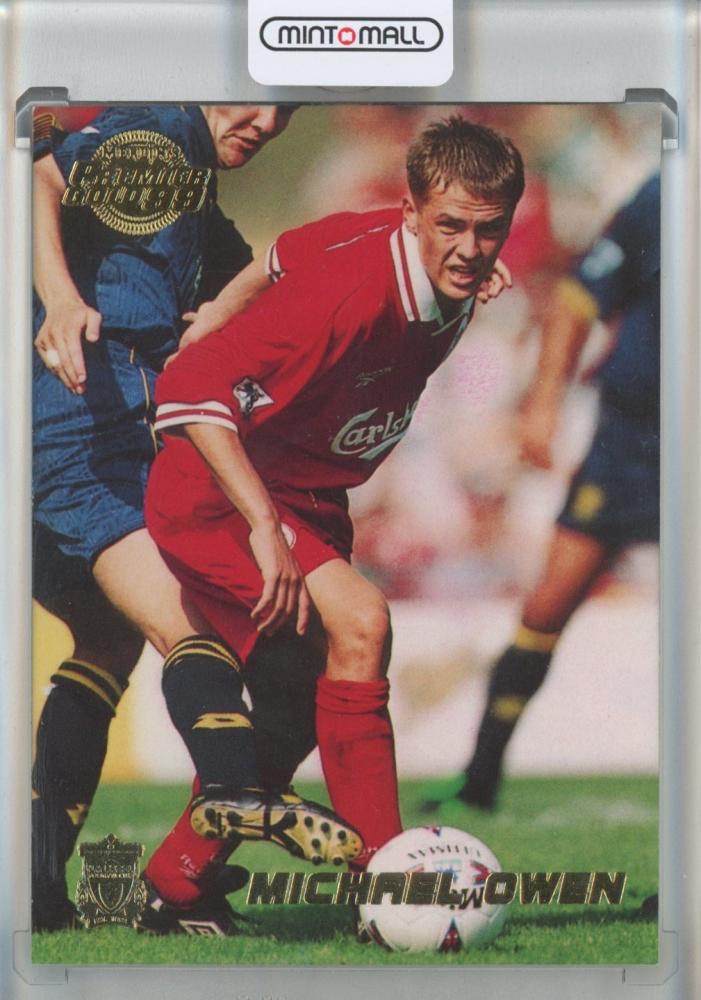1998-99 Merlin Premier Gold trading card featuring Michael Owen #83 from Liverpool FC