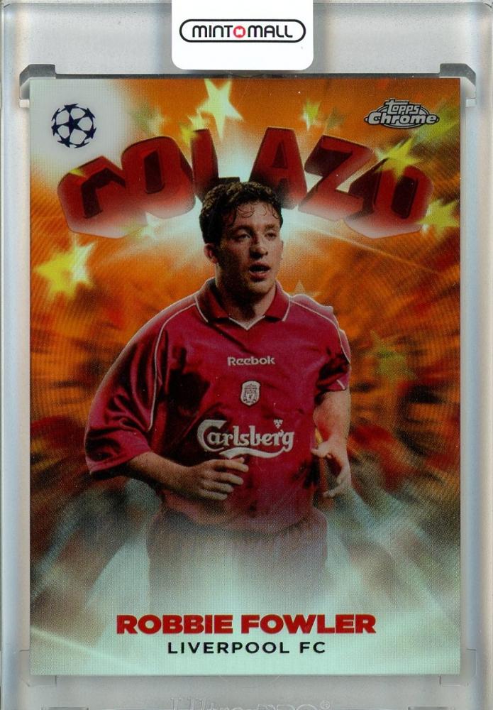 2022-23 Topps UEFA Club Competitions Robbie Fowler Golazo Orange Refractors trading card Liverpool FC #G-1824/25