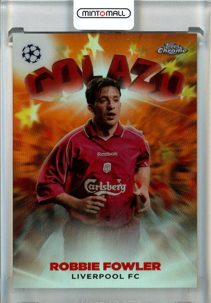 2022-23 Topps UEFA Club Competitions Robbie Fowler Golazo Orange Refractors trading card Liverpool FC #G-1824/25