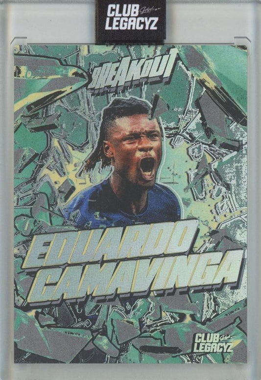 2026 CLUB LEGACYZ ICONS Eduardo Camavinga Breakout23/25 football trading card in mint condition