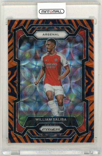 2023-24 PANINI Prizm Premier League William Saliba Tiger Stripe Choice Prizms Parallels card #21 Arsenal