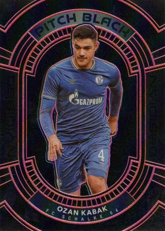 2020-21 Panini Obsidian trading card featuring Ozan Kabak in Pitch Black Electric Etch Red, numbered 4/5