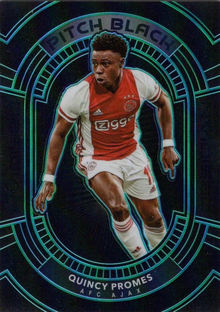 2020-21 Panini Obsidian Quincy Promes Pitch Black Electric Etch Green trading card serial 14 of 20