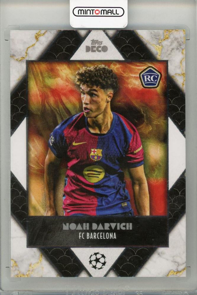 TOPPS 2024 DECO Noah Darvich trading card featuring FC Barcelona player in used condition