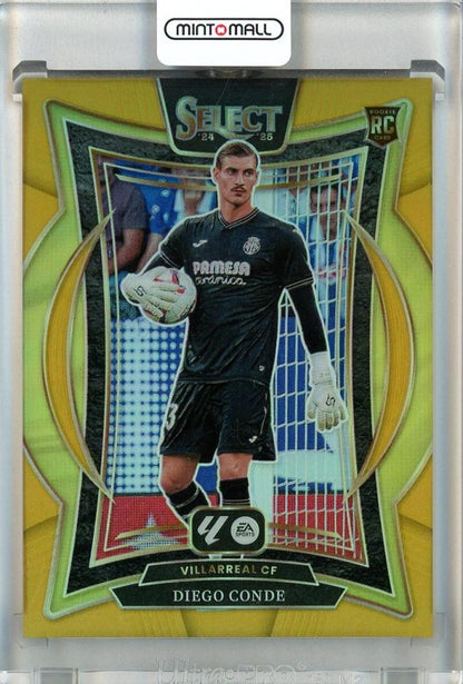 2024-25 Panini Select LaLiga Soccer Diego Conde Gold card serial number 8504/10 from Villarreal CF