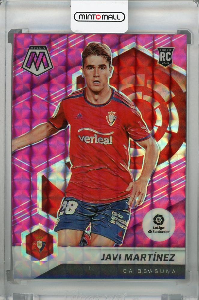 2021-22 Panini Mosaic La Liga Javi Martinez Base Pink Parallel Card from CA Osasuna numbered 08/25