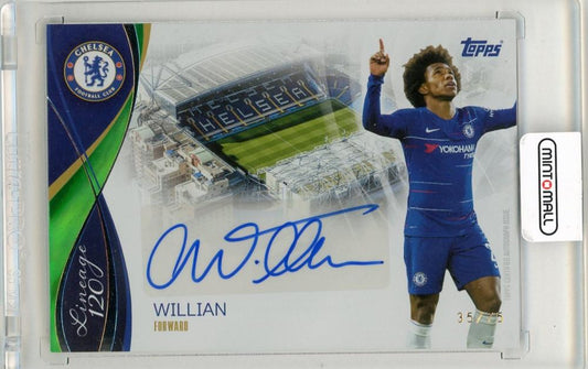 2024-25 Topps Lineage Chelsea 120 Willian Bridge of Dreams Autograph card serial numbered 35 of 75