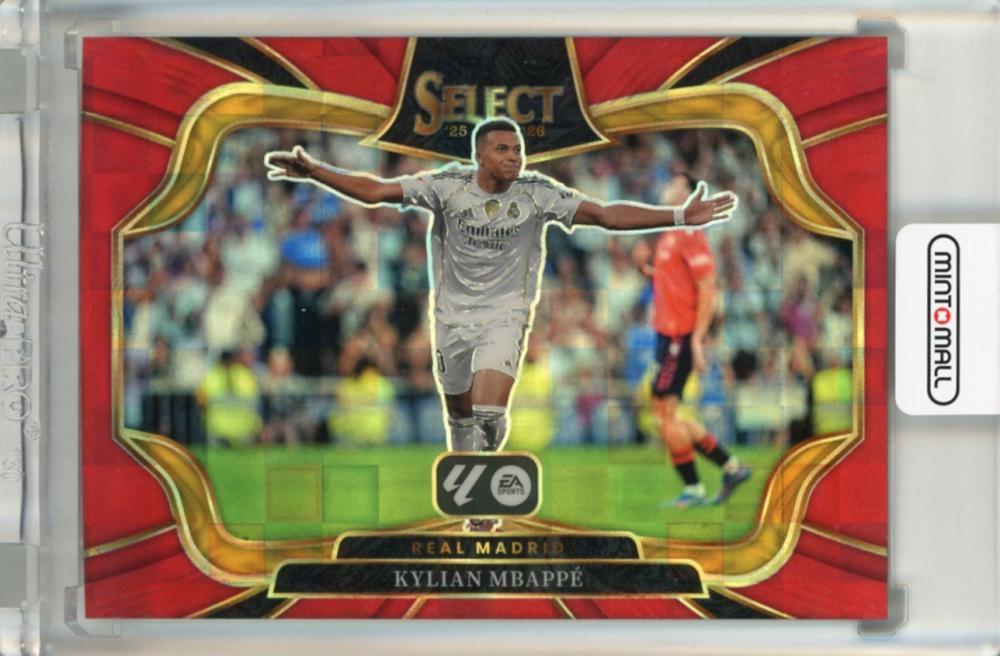 2025-26 Panini Select La Liga Kylian Mbappe Red Pandora trading card number 225 featuring Kylian Mbappe