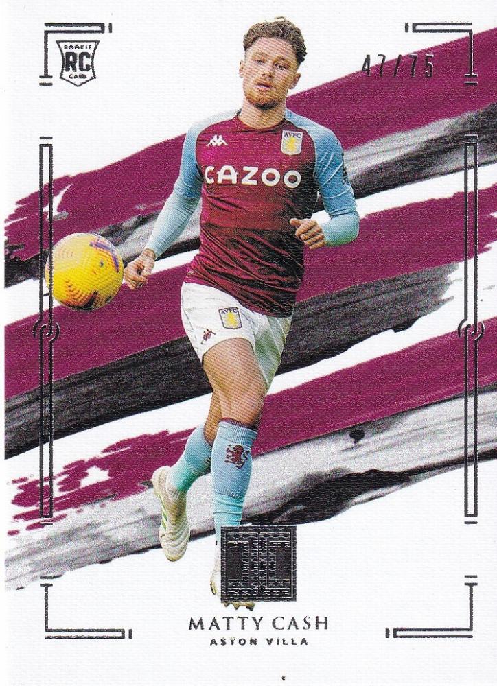 2020-21 Panini Impeccable Premier League Aston Villa Matty Cash Base card serial 47 out of 75
