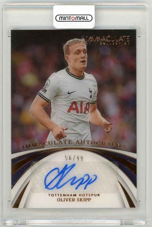 2022-23 Panini Immaculate Collection Oliver Skipp autograph card serial number 56/99 Tottenham Hotspur