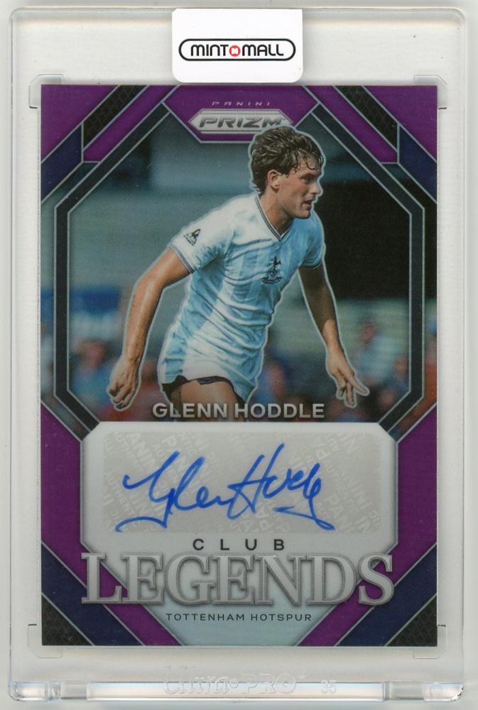 2023-24 Panini Prizm Premier League Glenn Hoddle Club Legends Signatures Purple Prizms Parallel trading card