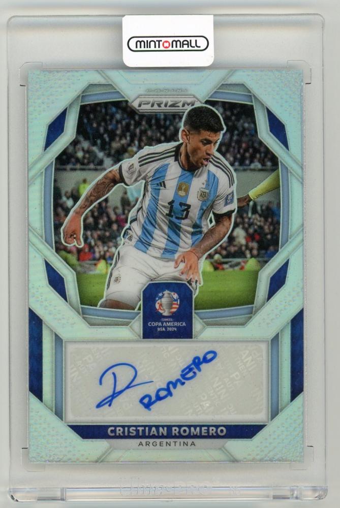 2024 Panini Prizm Copa America Cristian Romero Signatures Silver Prizm Parallel 5 out of 10 Argentina card