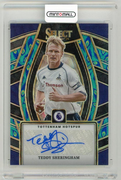 2023-24 Panini Select Premier League Teddy Sheringham Select Signatures Peacock Parallel trading card