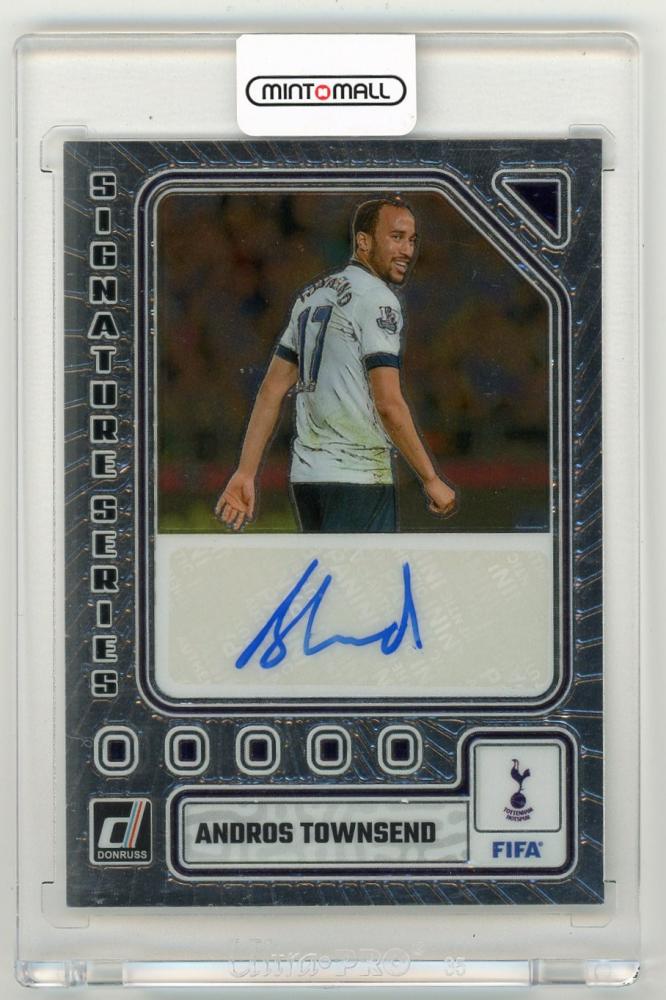 2023-24 Panini Donruss Andros Townsend Signature Series trading card featuring Tottenham Hotspur