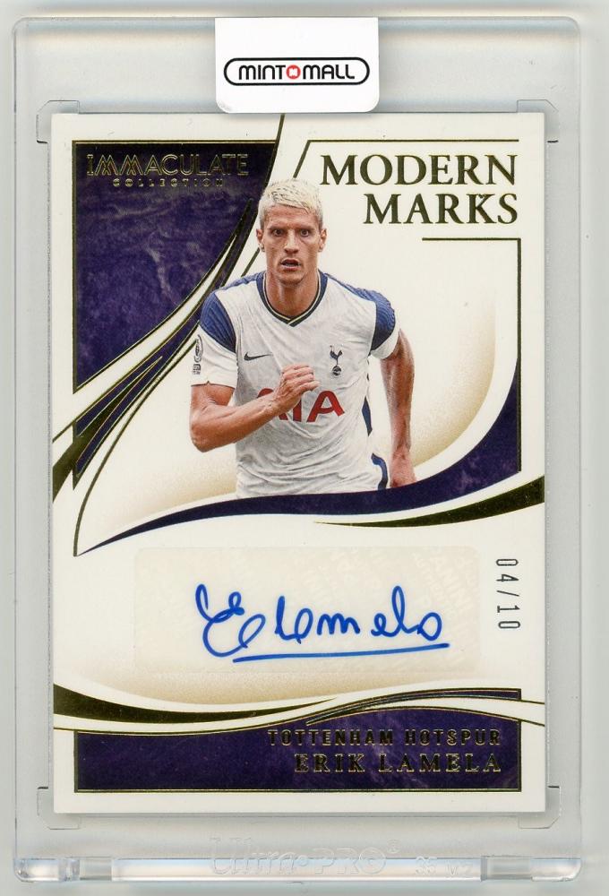 2020 Panini Immaculate Collection Erik Lamela Modern Marks Gold Parallel 4 of 10 Tottenham Hotspur trading card