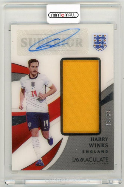 2021 Panini Immaculate Collection Harry Winks Superior Swatch Signatures trading card serial 72 out of 99