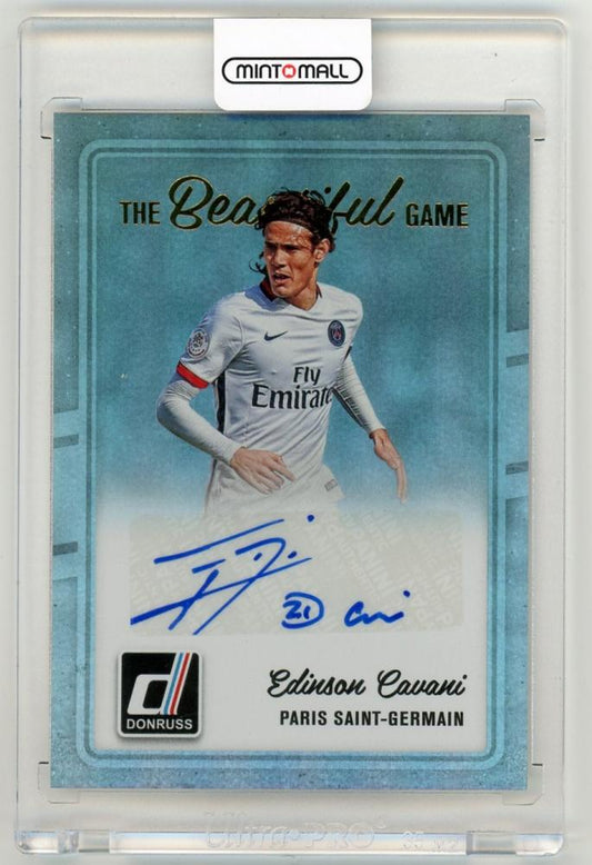 2016-17 Donruss Edinson Cavani The Beautiful Game Autographed trading card BG-EC from Paris Saint-Germain