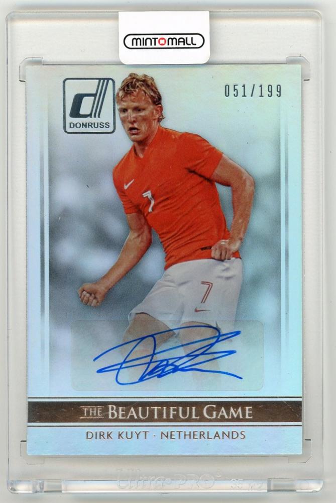 2015 Panini Donruss Dirk Kuyt The Beautiful Game Signatures Silver Parallel 51 of 199 Netherlands trading card