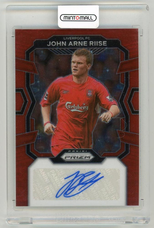 2023-24 Panini Prizm Premier League John Arne Riise Signatures Red Stars Prizms Parallel Liverpool FC trading card