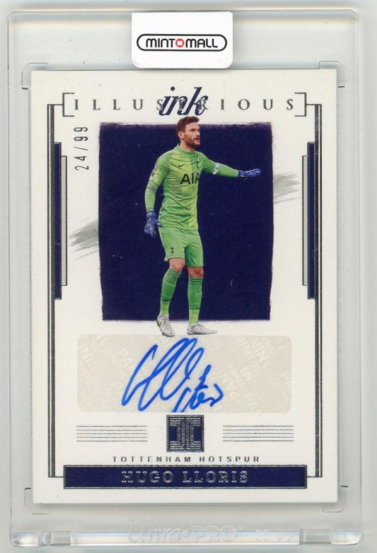 2021-22 Panini Impeccable Premier League Hugo Lloris Illustrious Ink trading card numbered 24 out of 99