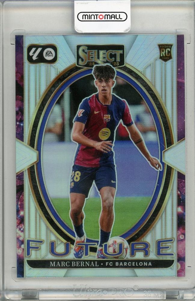 2024-25 PANINI SELECT LA LIGA trading card featuring Marc Bernal of FC BARCELONA, graded PSA9, sealed and unused