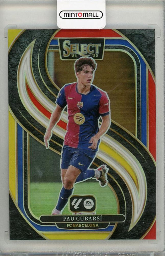 2024-25 PANINI SELECT LA LIGA trading card of Pau Cubarsi from FC BARCELONA