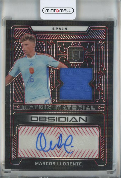 2022-23 Panini Obsidian Marcos Llorente Matrix Material Autograph Red Pulsar card #30 serial 42/44