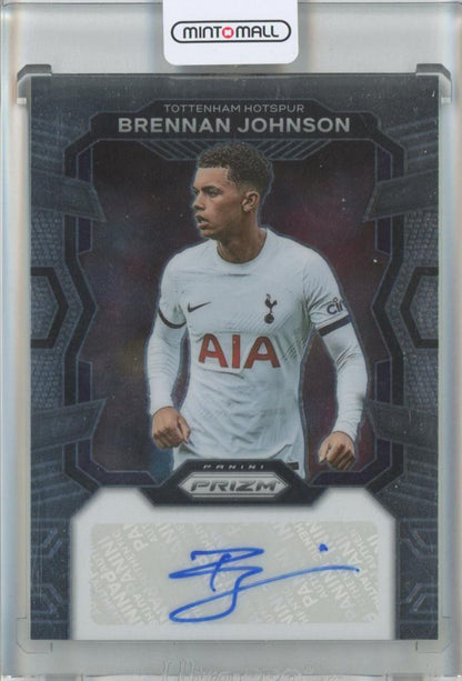 2023-24 Panini Prizm English Premier League Brennan Johnson Signatures Auto card number 43 from Tottenham Hotspur