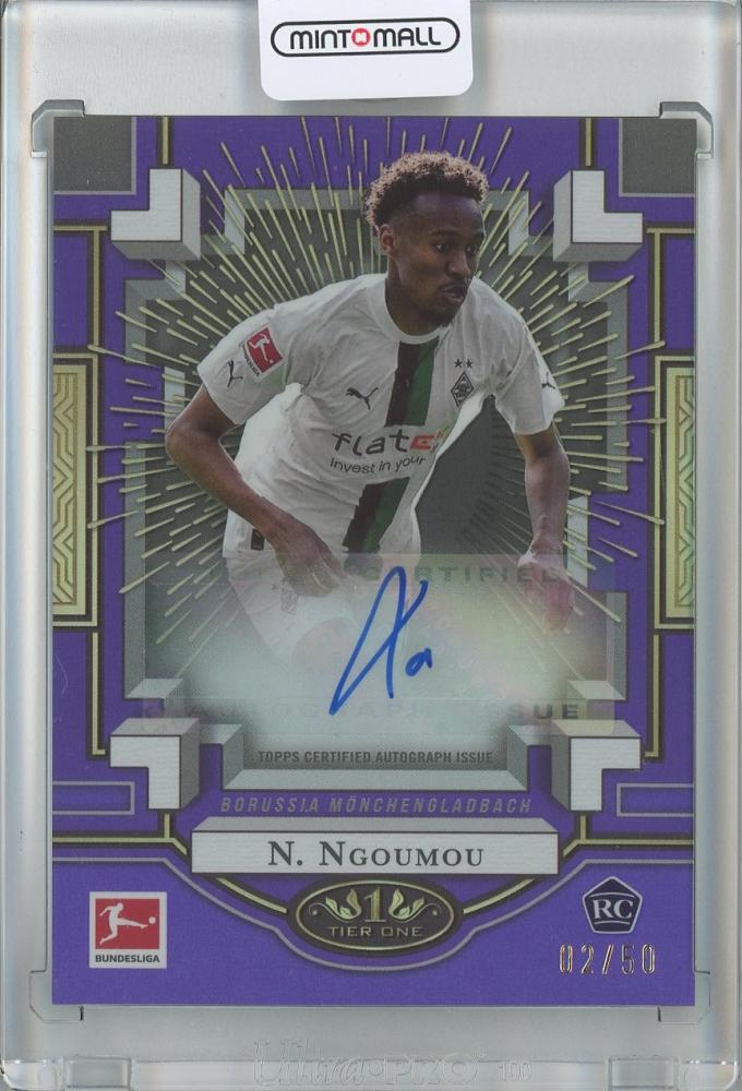 2022-23 Topps Tier One Bundesliga Natan Ngoumou Xplosions Autograph Purple RC02/50 Borussia Monchengladbach soccer card