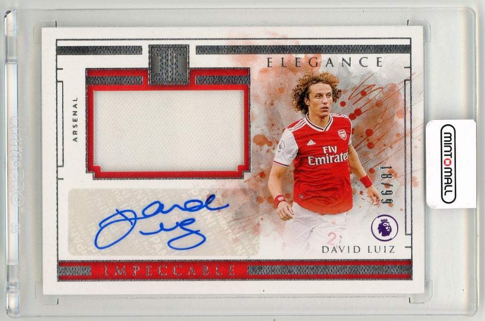2019-20 Panini Impeccable Premier League David Luiz Arsenal Elegance Jersey Autographs card 18 of 99