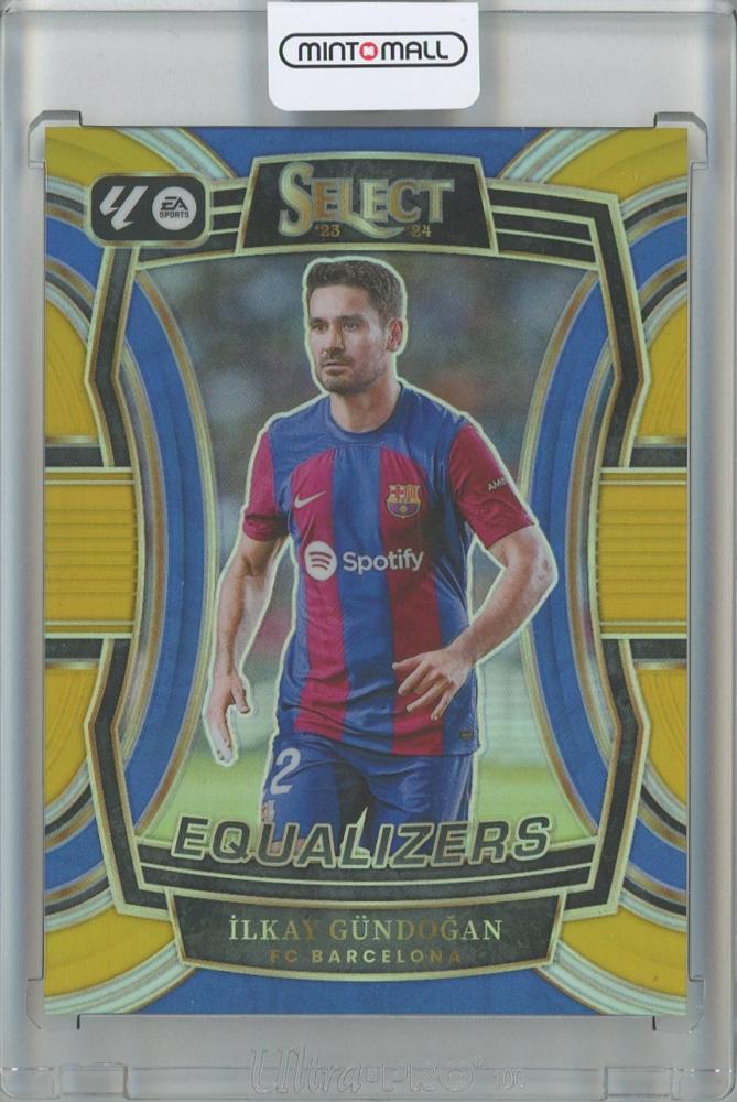 2023-24 Panini Select La Liga Soccer Ilkay Gundogan Equalizers Gold Prizm #804/10 trading card featuring FC Barcelona