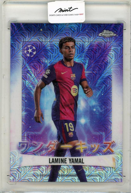 2025 TOPPS UEFA Japan Edition trading card featuring football player Lamine Yamal in unused condition