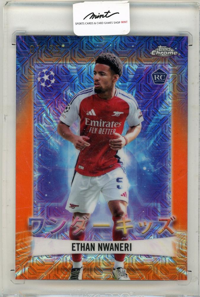 2025 TOPPS UEFA JAPAN EDITION trading card of Ethan Nwaneri serial number 07 out of 25