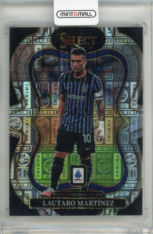 2025-26 Panini Select Serie A Lautaro Martinez trading card with Panini Logo and serial number #11014/61