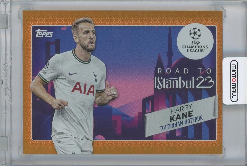 2022-23 TOPPS UEFA Club Competitions Road to the Final Orange Harry Kane Tottenham Hotspur trading card number 18/25