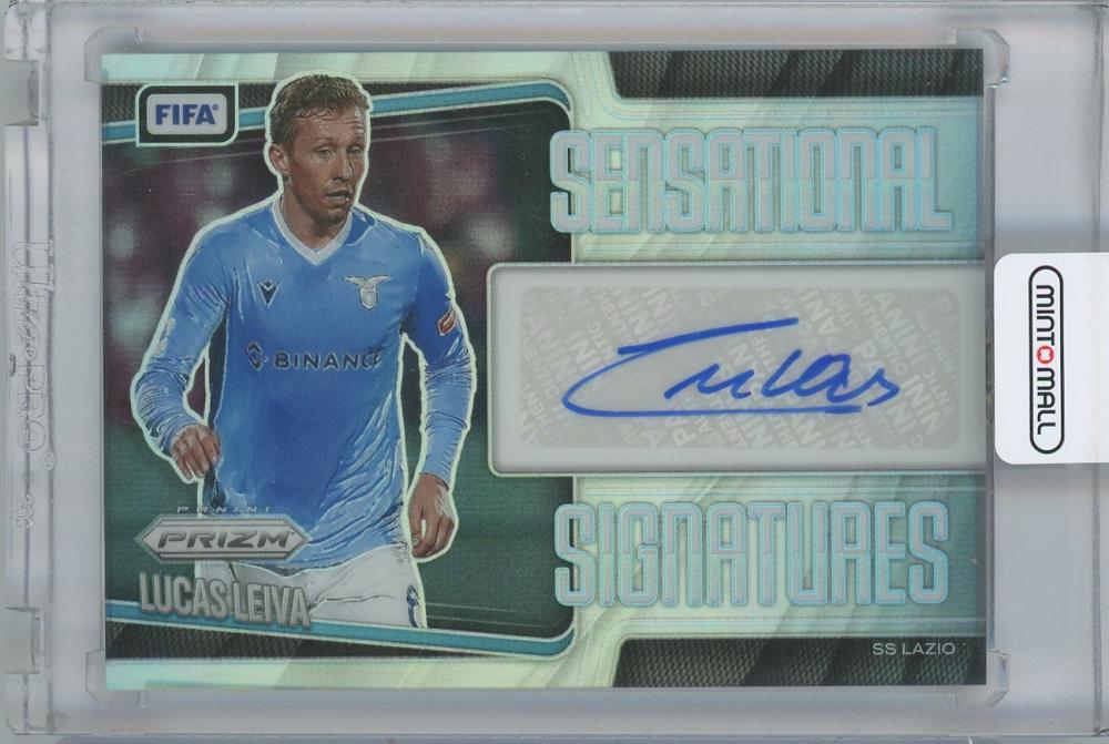 2025-26 PANINI Prizm FIFA Sensational Signatures Silver card of Lucas Leiva from SS Lazio numbered 022 of 199